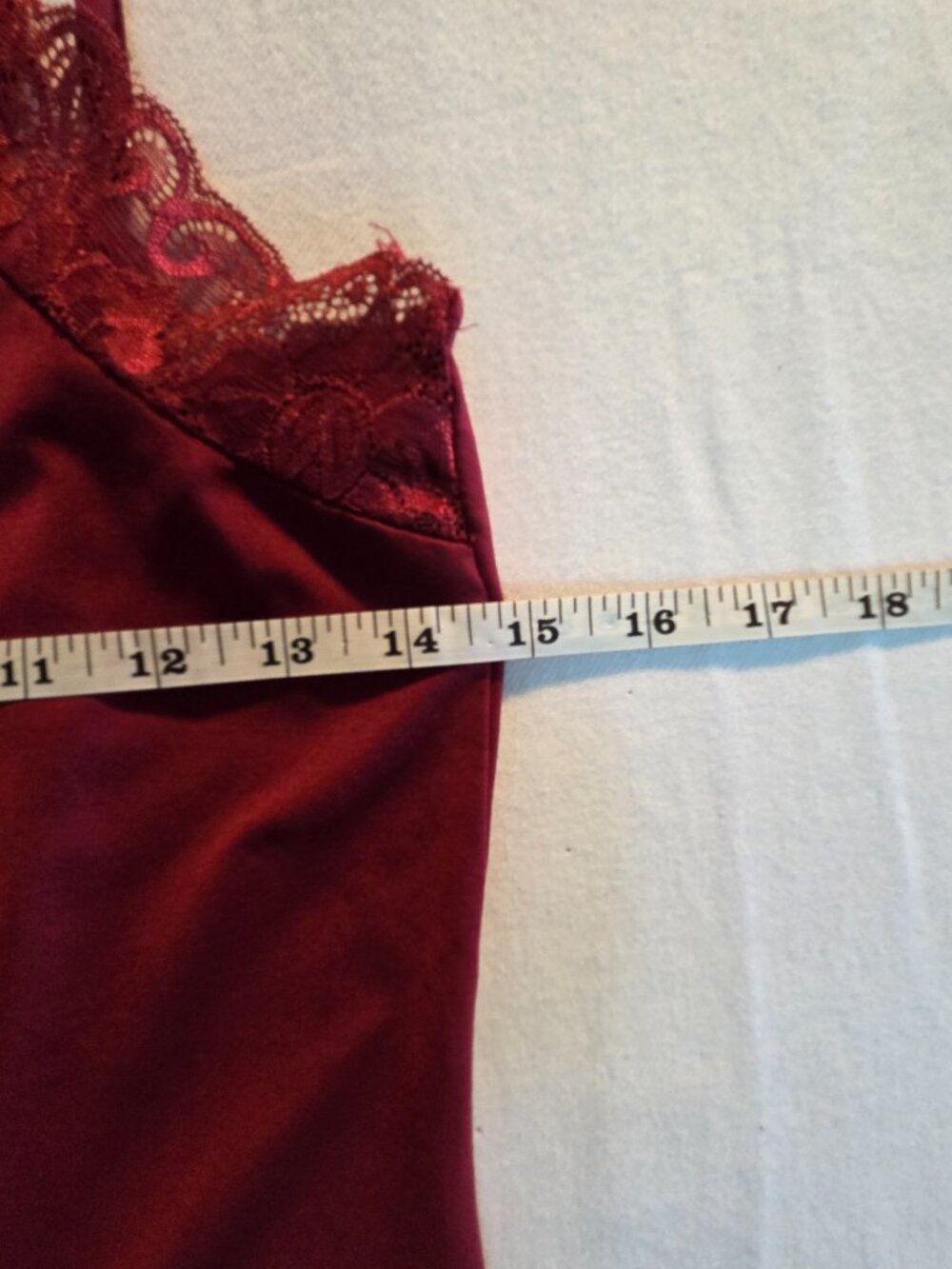 White House Black Market Dark Red Stretch Lace Cami - Picture 2 of 9